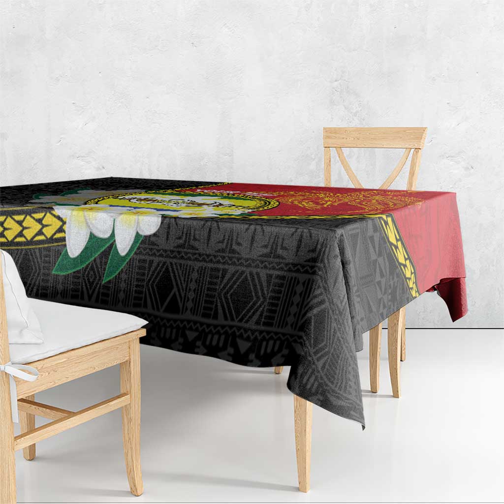 Personalised PNG Morobe Provins Tablecloth Papua New Guinea Plumeria Melanesian Pattern LT14 - Polynesian Pride