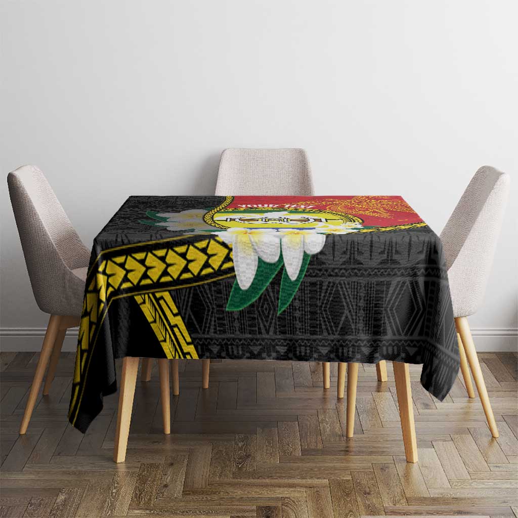 Personalised PNG Morobe Provins Tablecloth Papua New Guinea Plumeria Melanesian Pattern LT14 - Polynesian Pride
