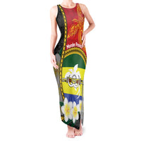 Personalised PNG Morobe Provins Tank Maxi Dress Papua New Guinea Plumeria Melanesian Pattern - Polynesian Pride