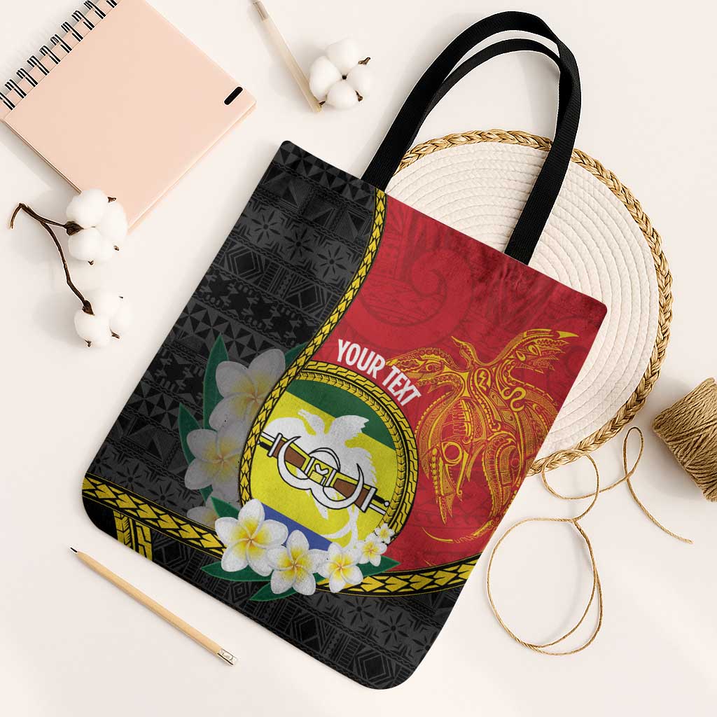Personalised PNG Morobe Provins Tote Bag Papua New Guinea Plumeria Melanesian Pattern LT14 One Size Red - Polynesian Pride