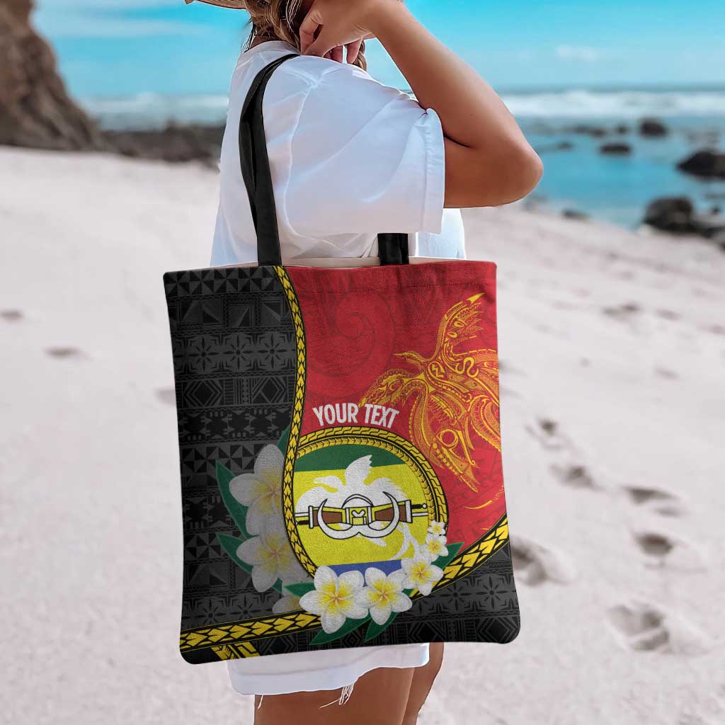 Personalised PNG Morobe Provins Tote Bag Papua New Guinea Plumeria Melanesian Pattern LT14 - Polynesian Pride