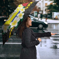 Personalised PNG Morobe Provins Umbrella Papua New Guinea Plumeria Melanesian Pattern - Polynesian Pride