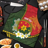 Personalised PNG Isten Hailans Provins Apron Papua New Guinea Plumeria Melanesian Pattern - Polynesian Pride