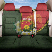 Personalised PNG Isten Hailans Provins Back Car Seat Cover Papua New Guinea Plumeria Melanesian Pattern - Polynesian Pride