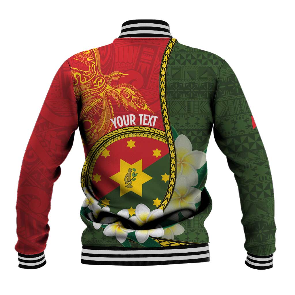 Personalised PNG Isten Hailans Provins Baseball Jacket Papua New Guinea Plumeria Melanesian Pattern LT14 - Polynesian Pride