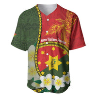 Personalised PNG Isten Hailans Provins Baseball Jersey Papua New Guinea Plumeria Melanesian Pattern - Polynesian Pride