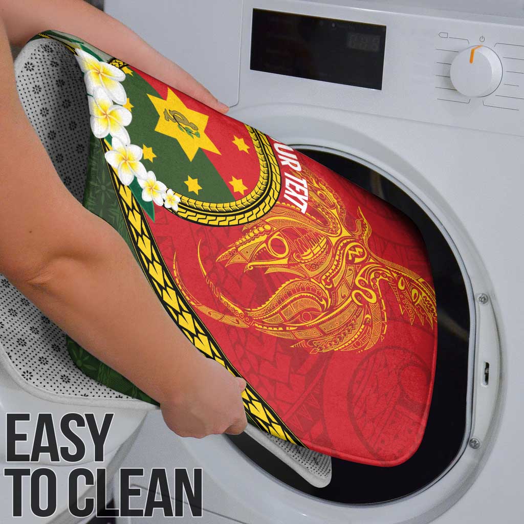 Personalised PNG Isten Hailans Provins Bathroom Set Papua New Guinea Plumeria Melanesian Pattern - Polynesian Pride