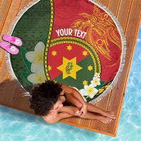 Personalised PNG Isten Hailans Provins Beach Blanket Papua New Guinea Plumeria Melanesian Pattern LT14 - Polynesian Pride