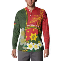 Personalised PNG Isten Hailans Provins Button Sweatshirt Papua New Guinea Plumeria Melanesian Pattern LT14 - Polynesian Pride