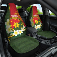 Personalised PNG Isten Hailans Provins Car Seat Cover Papua New Guinea Plumeria Melanesian Pattern - Polynesian Pride