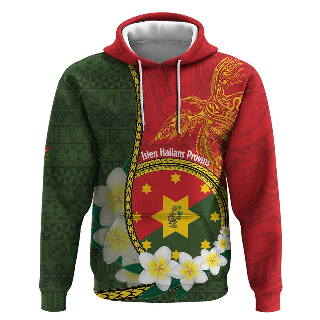 Personalised PNG Isten Hailans Provins Hoodie Papua New Guinea Plumeria Melanesian Pattern - Polynesian Pride