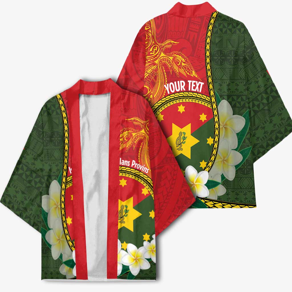 Personalised PNG Isten Hailans Provins Kimono Papua New Guinea Plumeria Melanesian Pattern - Polynesian Pride