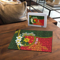 Personalised PNG Isten Hailans Provins Puzzle Papua New Guinea Plumeria Melanesian Pattern - Polynesian Pride