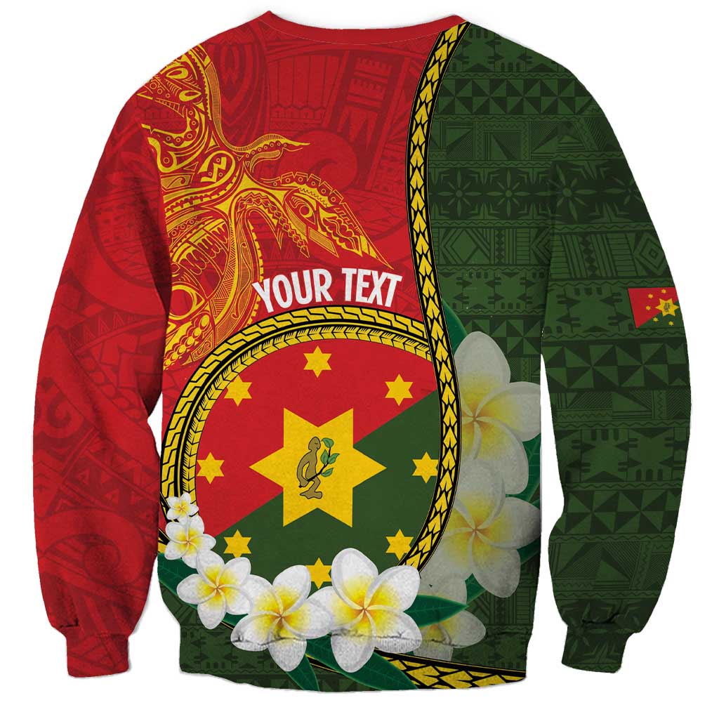 Personalised PNG Isten Hailans Provins Sweatshirt Papua New Guinea Plumeria Melanesian Pattern LT14 - Polynesian Pride