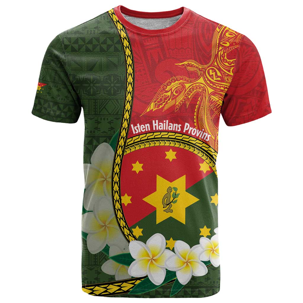 Personalised PNG Isten Hailans Provins T Shirt Papua New Guinea Plumeria Melanesian Pattern - Polynesian Pride