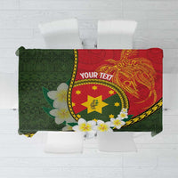 Personalised PNG Isten Hailans Provins Tablecloth Papua New Guinea Plumeria Melanesian Pattern LT14 Green - Polynesian Pride