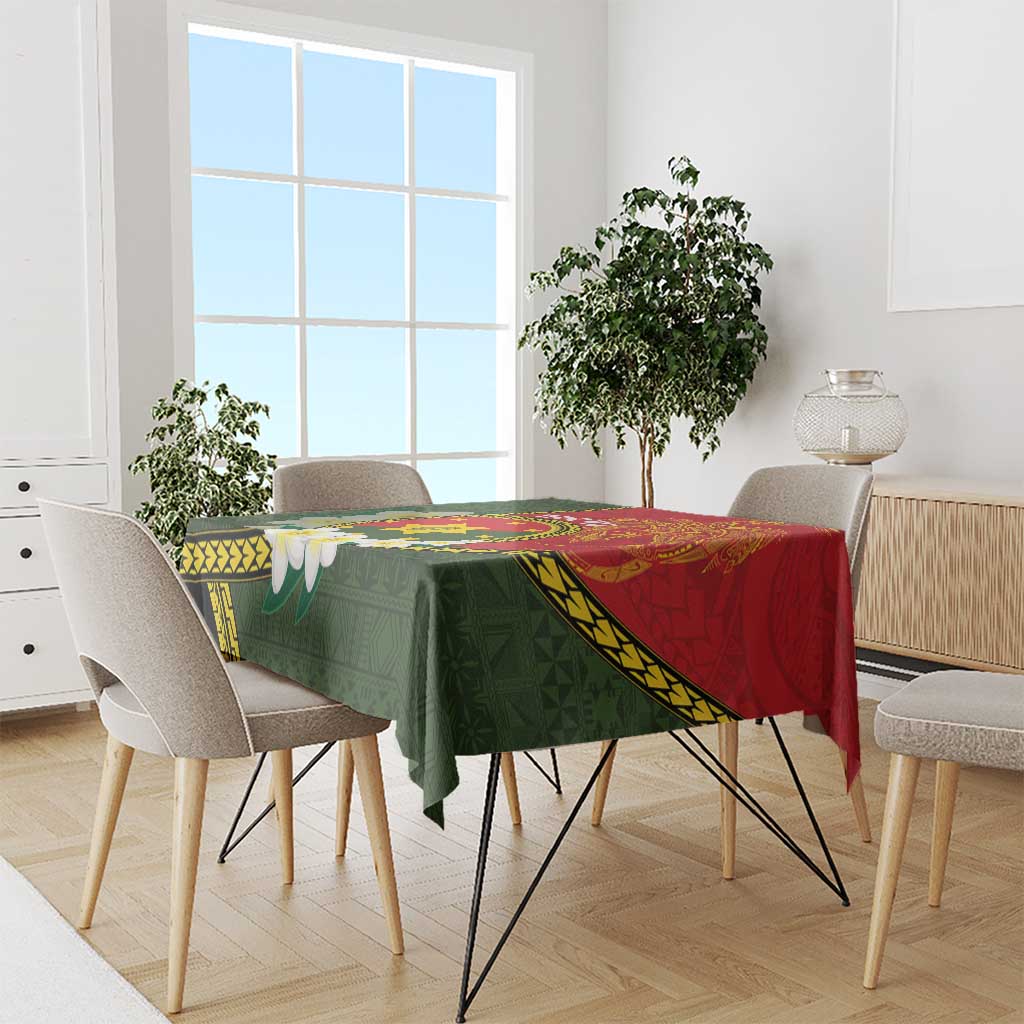 Personalised PNG Isten Hailans Provins Tablecloth Papua New Guinea Plumeria Melanesian Pattern LT14 - Polynesian Pride