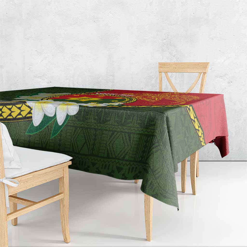 Personalised PNG Isten Hailans Provins Tablecloth Papua New Guinea Plumeria Melanesian Pattern LT14 - Polynesian Pride