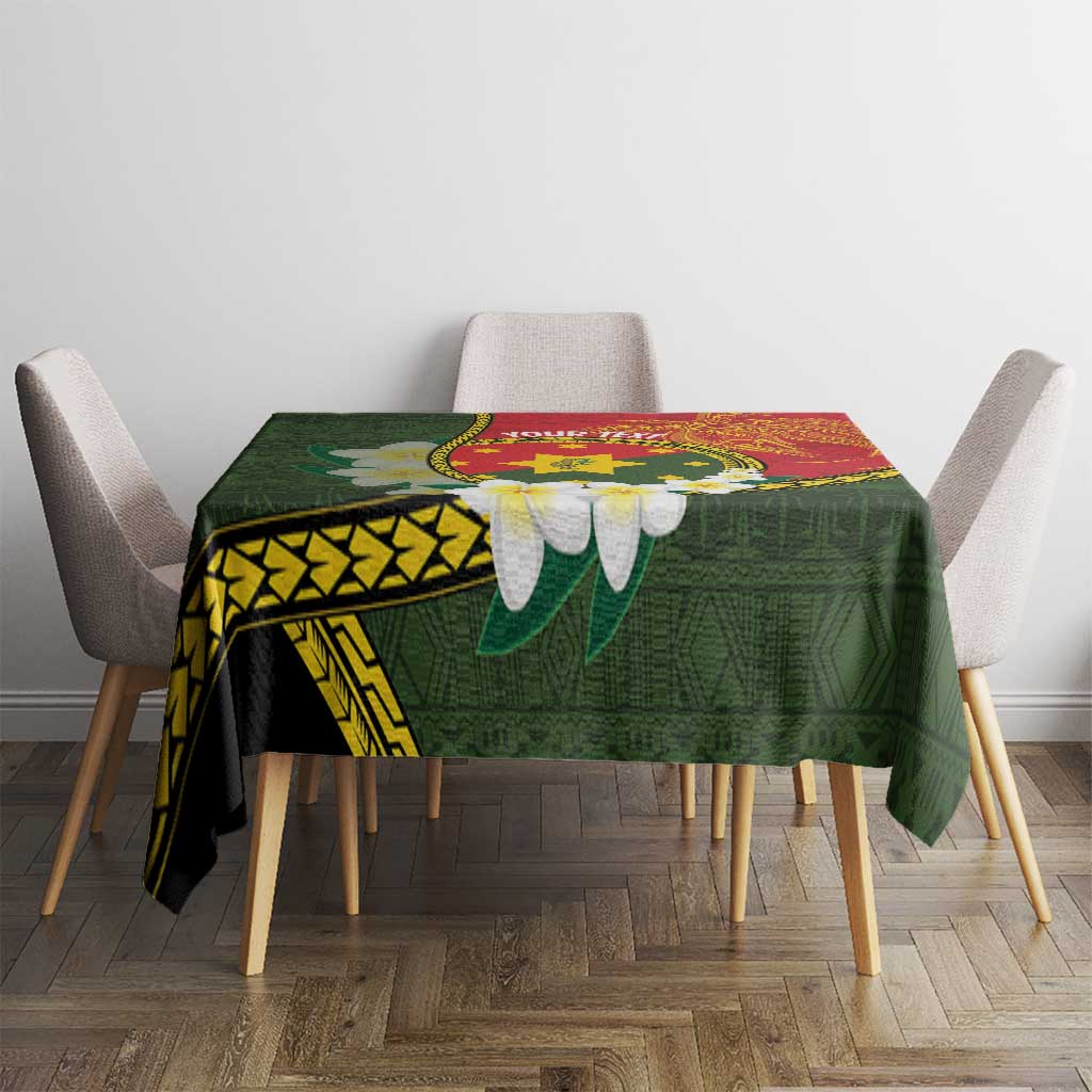 Personalised PNG Isten Hailans Provins Tablecloth Papua New Guinea Plumeria Melanesian Pattern LT14 - Polynesian Pride