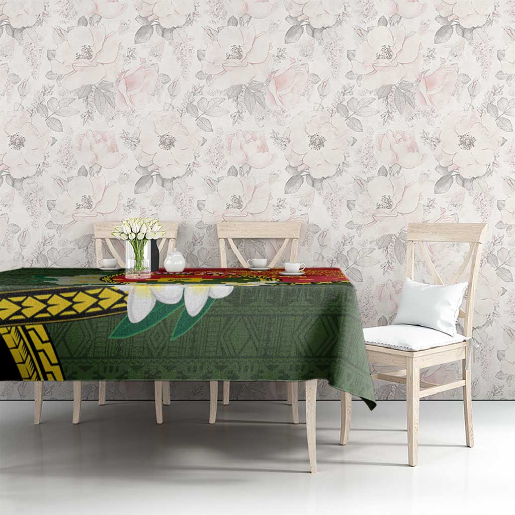 Personalised PNG Isten Hailans Provins Tablecloth Papua New Guinea Plumeria Melanesian Pattern LT14 - Polynesian Pride