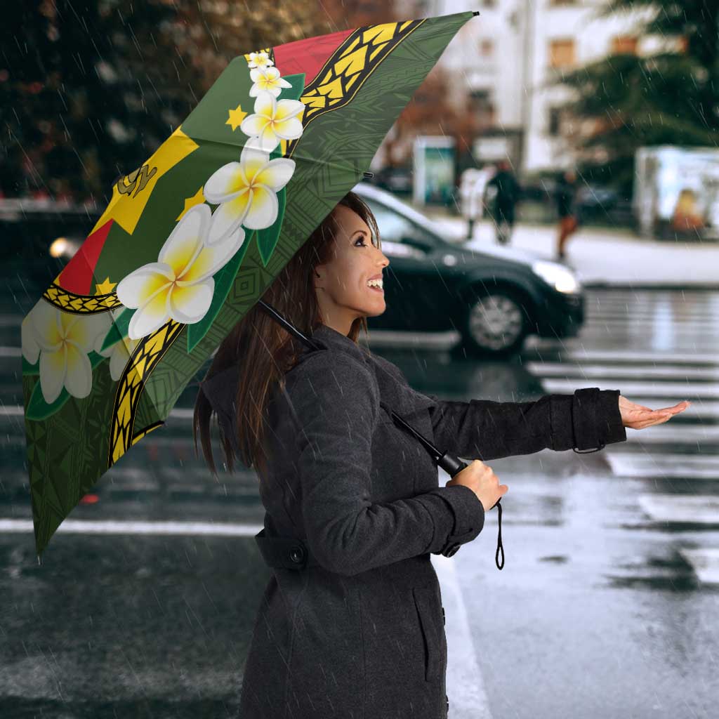 Personalised PNG Isten Hailans Provins Umbrella Papua New Guinea Plumeria Melanesian Pattern - Polynesian Pride