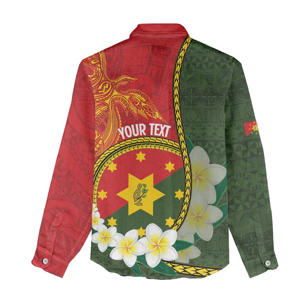 Personalised PNG Isten Hailans Provins Women Casual Shirt Papua New Guinea Plumeria Melanesian Pattern - Polynesian Pride