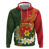 Personalised PNG Isten Hailans Provins Zip Hoodie Papua New Guinea Plumeria Melanesian Pattern - Polynesian Pride