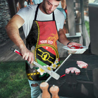 Personalised PNG Sauten Hailans Apron Papua New Guinea Plumeria Melanesian Pattern - Polynesian Pride