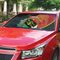 Personalised PNG Sauten Hailans Auto Sun Shade Papua New Guinea Plumeria Melanesian Pattern LT14 - Polynesian Pride