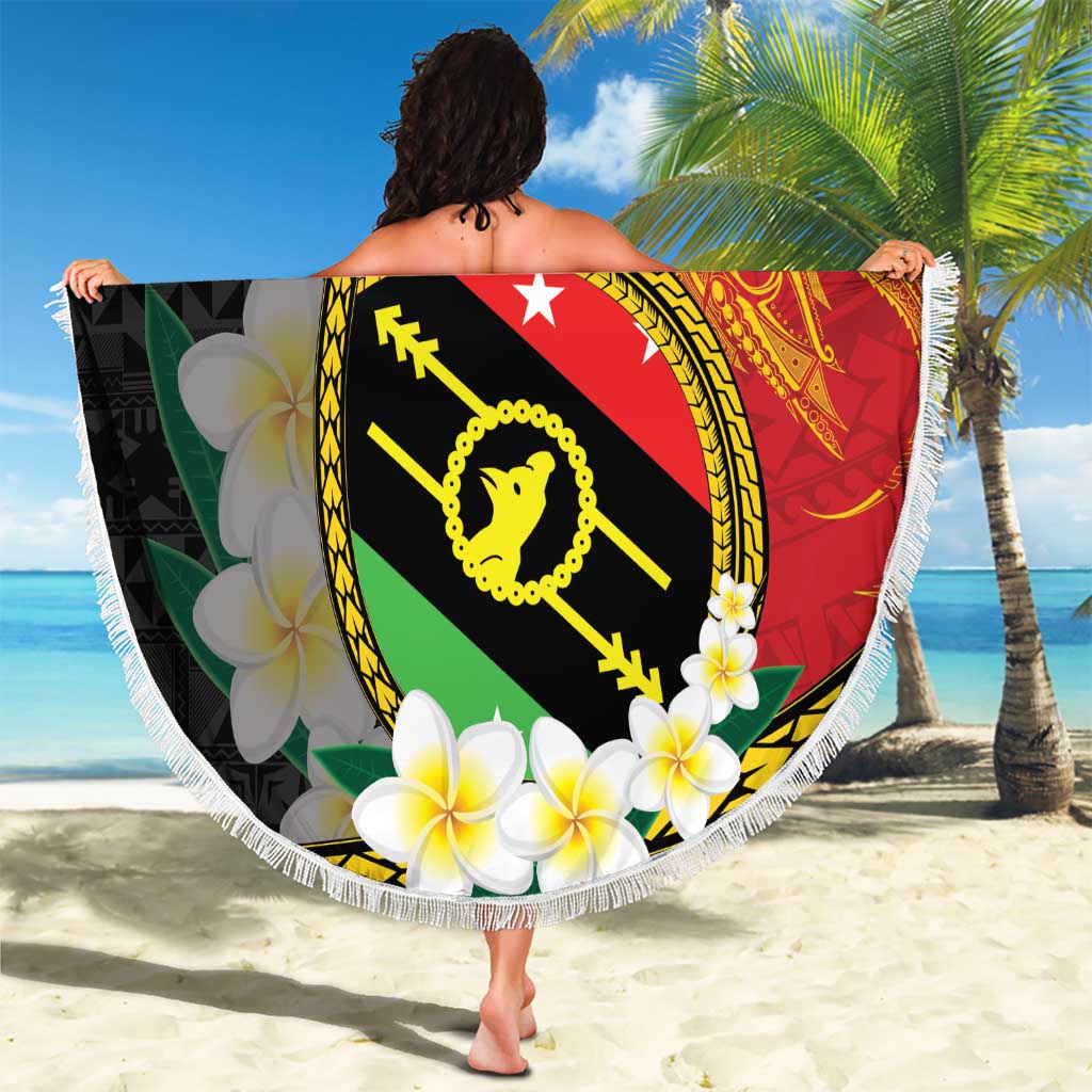 Personalised PNG Sauten Hailans Beach Blanket Papua New Guinea Plumeria Melanesian Pattern LT14 - Polynesian Pride