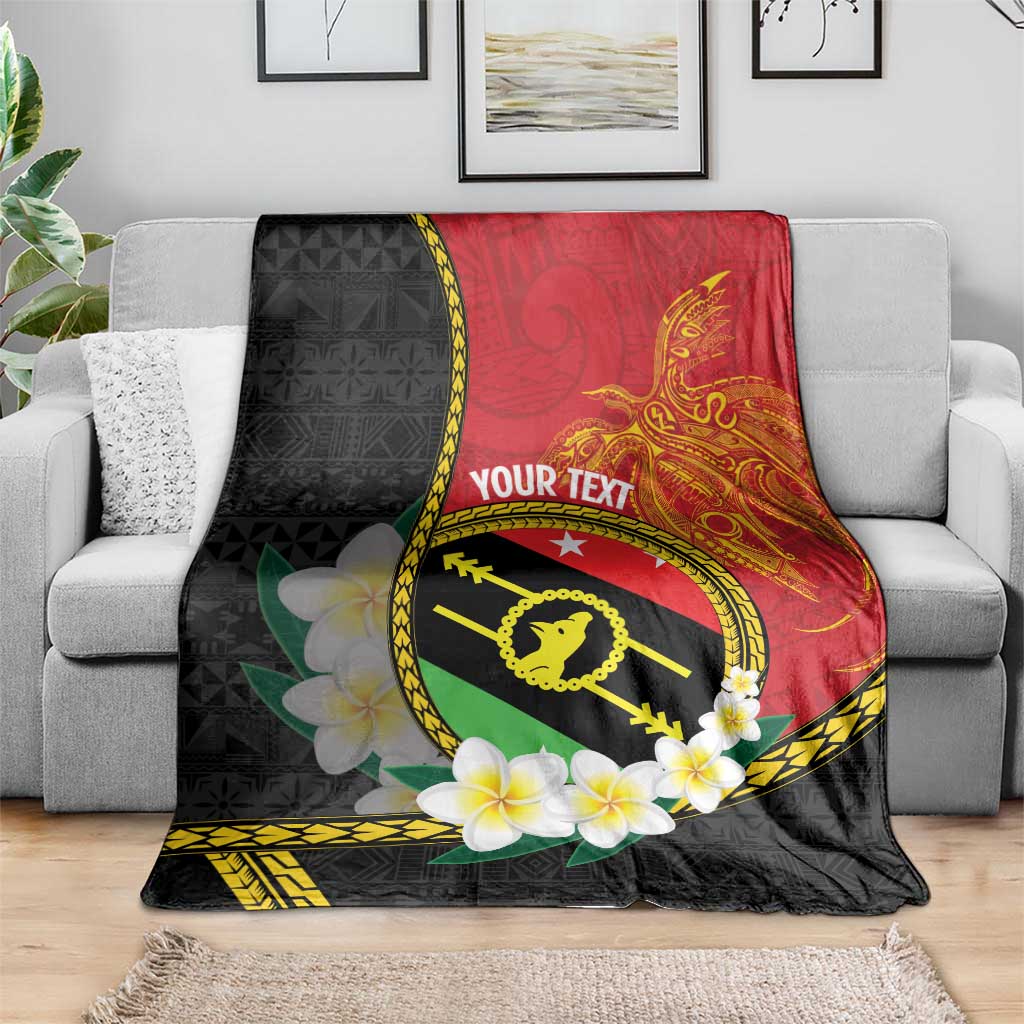Personalised PNG Sauten Hailans Blanket Papua New Guinea Plumeria Melanesian Pattern - Polynesian Pride