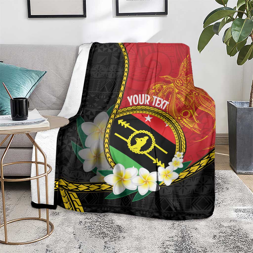 Personalised PNG Sauten Hailans Blanket Papua New Guinea Plumeria Melanesian Pattern - Polynesian Pride