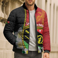 Personalised PNG Sauten Hailans Bomber Puffer Jacket Papua New Guinea Plumeria Melanesian Pattern LT14 - Polynesian Pride