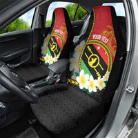 Personalised PNG Sauten Hailans Car Seat Cover Papua New Guinea Plumeria Melanesian Pattern - Polynesian Pride