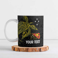 Personalised PNG Sauten Hailans Ceramic Mug Papua New Guinea Plumeria Melanesian Pattern - Polynesian Pride
