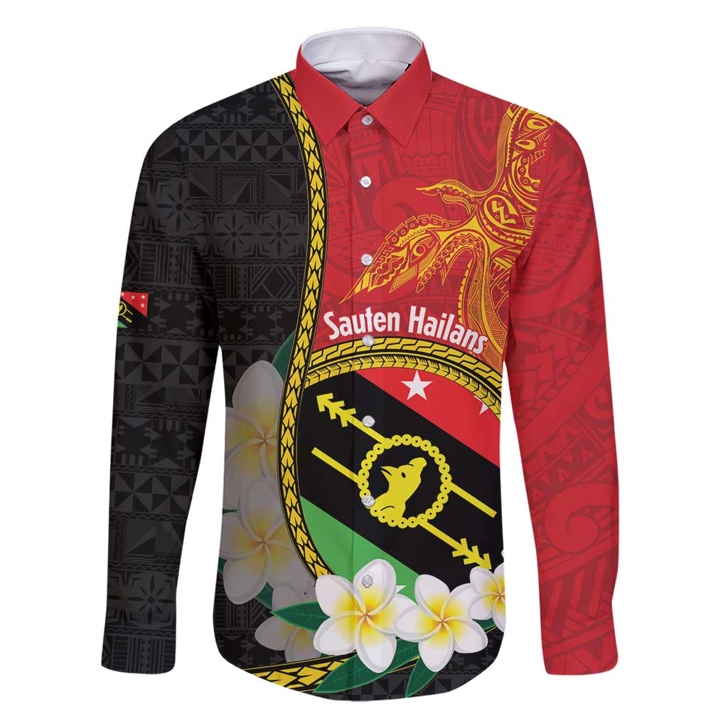 Personalised PNG Sauten Hailans Family Matching Off Shoulder Short Dress and Hawaiian Shirt Papua New Guinea Plumeria Melanesian Pattern - Polynesian Pride