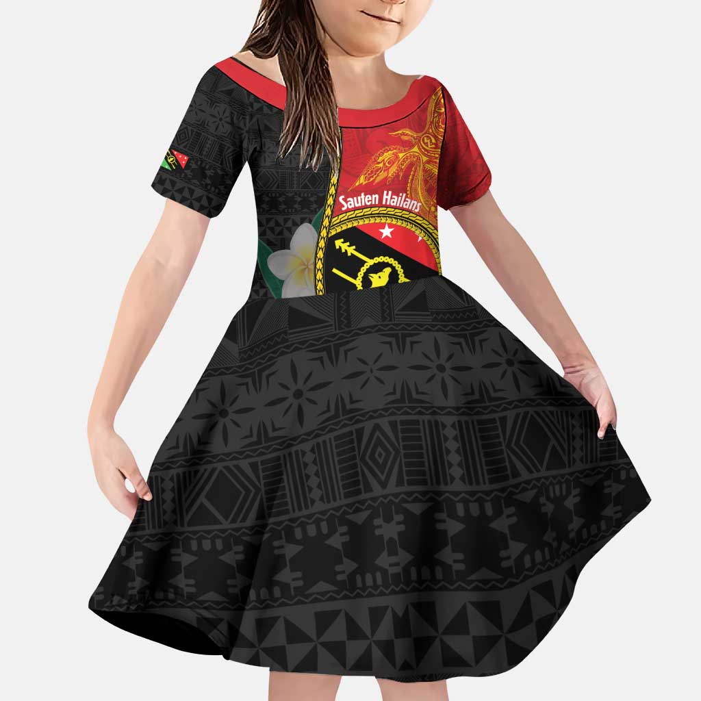 Personalised PNG Sauten Hailans Family Matching Puletasi and Hawaiian Shirt Papua New Guinea Plumeria Melanesian Pattern - Polynesian Pride