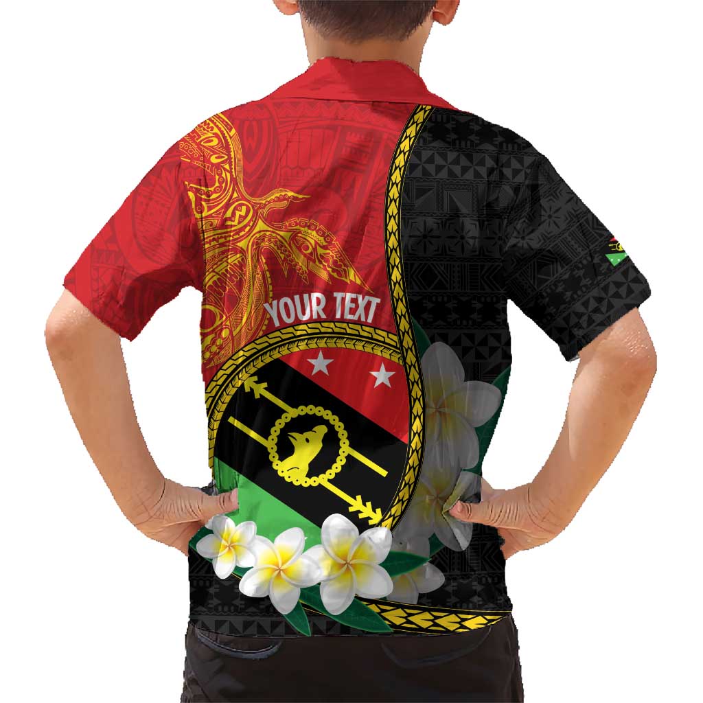 Personalised PNG Sauten Hailans Family Matching Short Sleeve Bodycon Dress and Hawaiian Shirt Papua New Guinea Plumeria Melanesian Pattern - Polynesian Pride