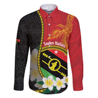 Personalised PNG Sauten Hailans Family Matching Tank Maxi Dress and Hawaiian Shirt Papua New Guinea Plumeria Melanesian Pattern - Polynesian Pride