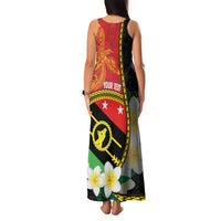 Personalised PNG Sauten Hailans Family Matching Tank Maxi Dress and Hawaiian Shirt Papua New Guinea Plumeria Melanesian Pattern - Polynesian Pride