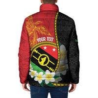Personalised PNG Sauten Hailans Padded Jacket Papua New Guinea Plumeria Melanesian Pattern LT14 - Polynesian Pride