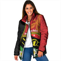 Personalised PNG Sauten Hailans Padded Jacket Papua New Guinea Plumeria Melanesian Pattern LT14 - Polynesian Pride