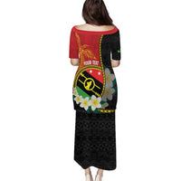 Personalised PNG Sauten Hailans Puletasi Papua New Guinea Plumeria Melanesian Pattern - Polynesian Pride