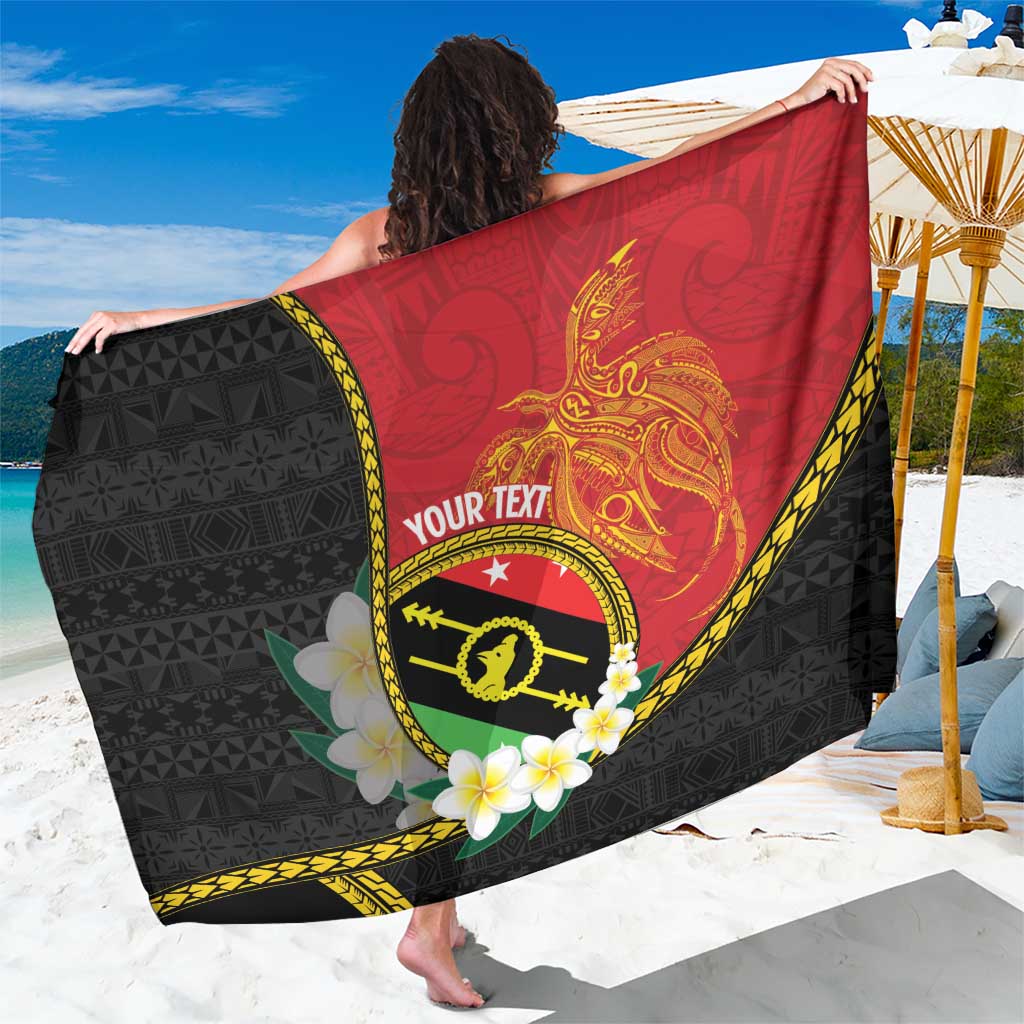 Personalised PNG Sauten Hailans Sarong Papua New Guinea Plumeria Melanesian Pattern - Polynesian Pride