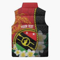 Personalised PNG Sauten Hailans Sleeveless Puffer Jacket Papua New Guinea Plumeria Melanesian Pattern LT14 - Polynesian Pride