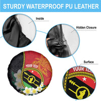 Personalised PNG Sauten Hailans Spare Tire Cover Papua New Guinea Plumeria Melanesian Pattern - Polynesian Pride