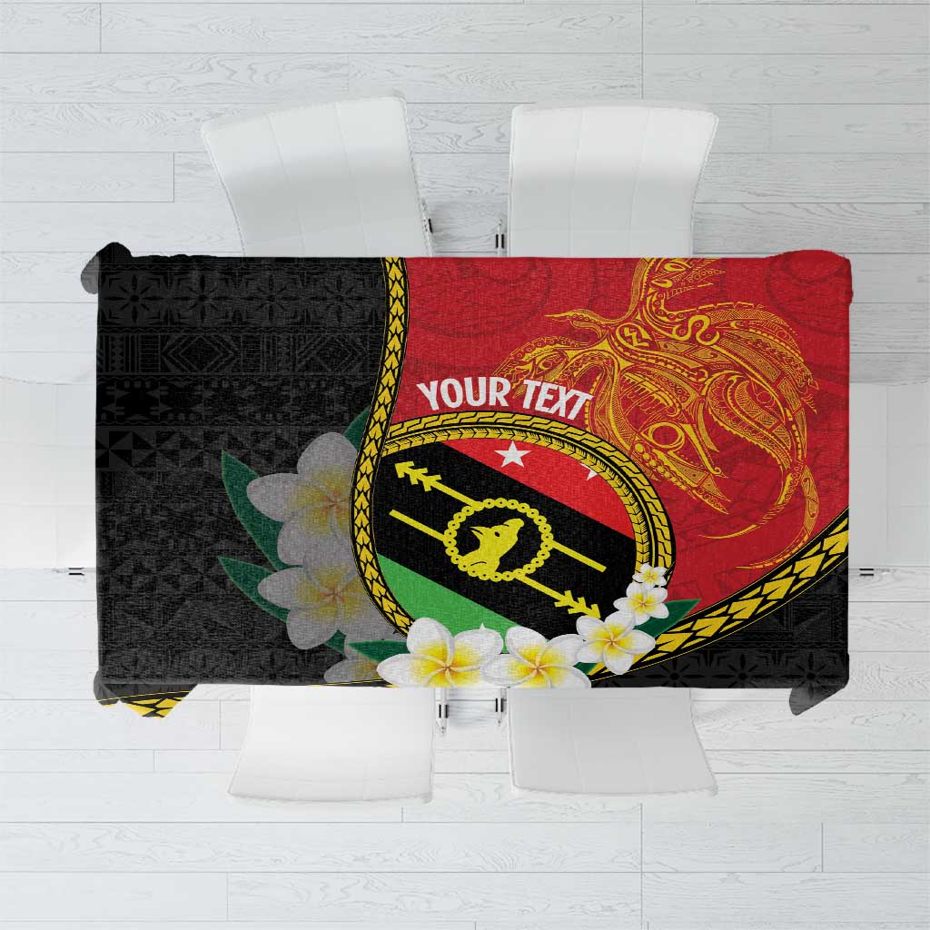 Personalised PNG Sauten Hailans Tablecloth Papua New Guinea Plumeria Melanesian Pattern LT14 Red - Polynesian Pride