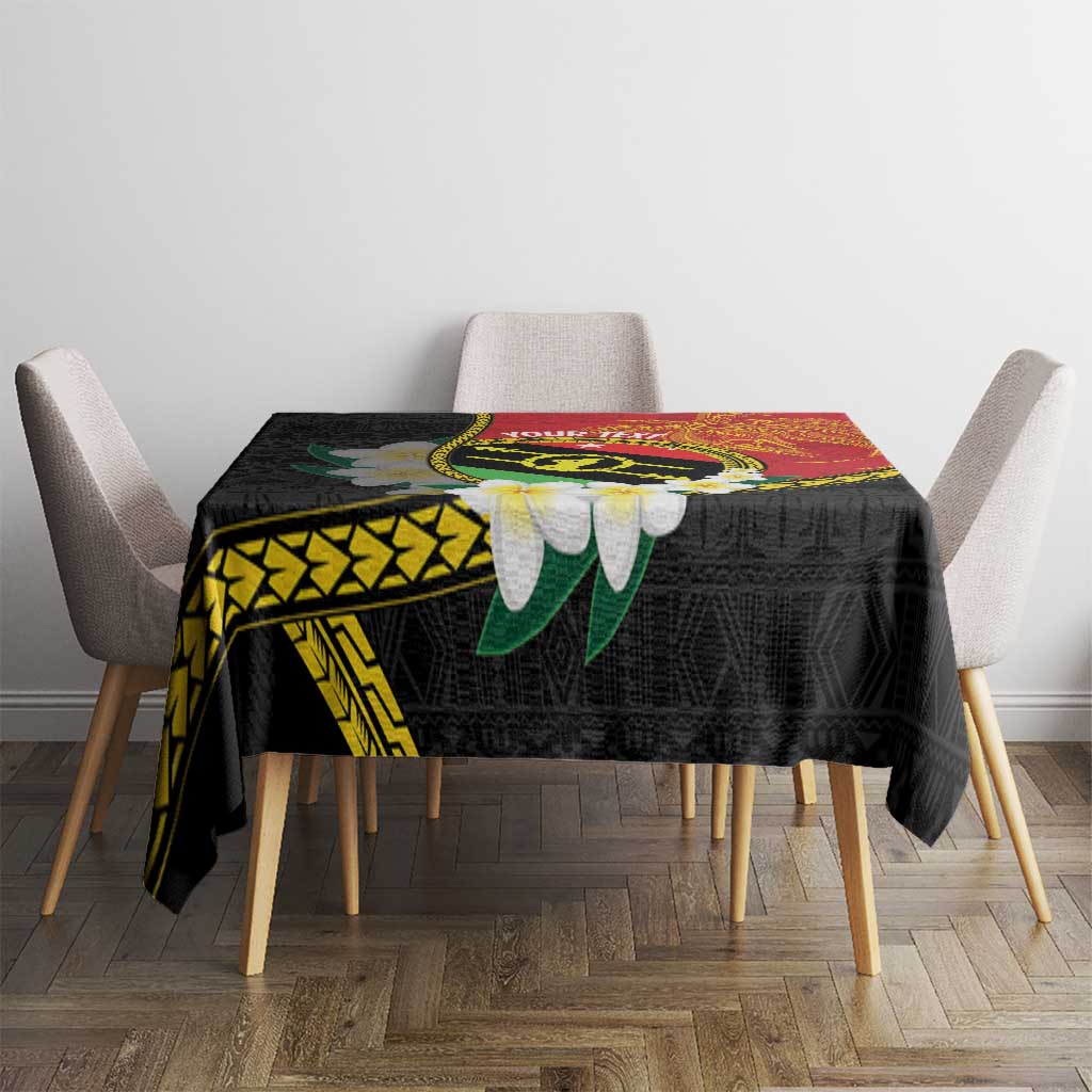 Personalised PNG Sauten Hailans Tablecloth Papua New Guinea Plumeria Melanesian Pattern LT14 - Polynesian Pride