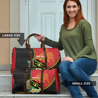 Personalised PNG Sauten Hailans Travel Bag Papua New Guinea Plumeria Melanesian Pattern - Polynesian Pride