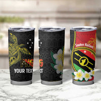 Personalised PNG Sauten Hailans Tumbler Cup Papua New Guinea Plumeria Melanesian Pattern - Polynesian Pride